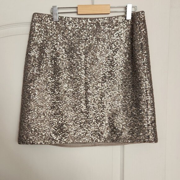 Esprit Gold Sequins Mini Skirt - Size 6 - Picture 1 of 10